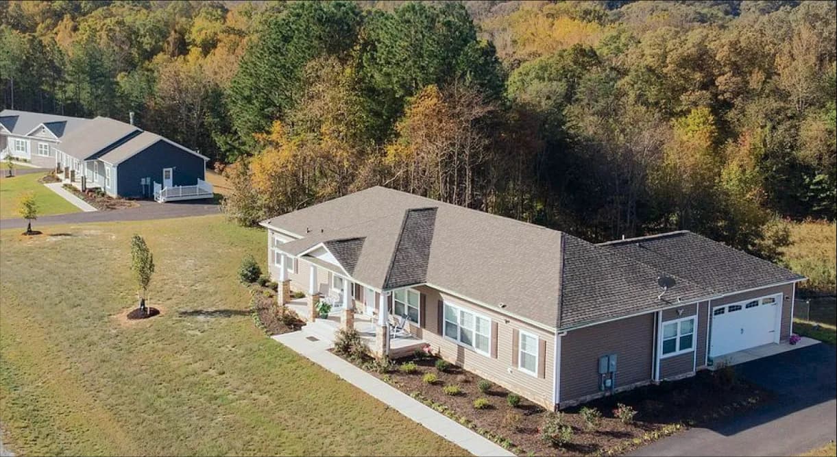 Overhead shot of home built by Clayton.